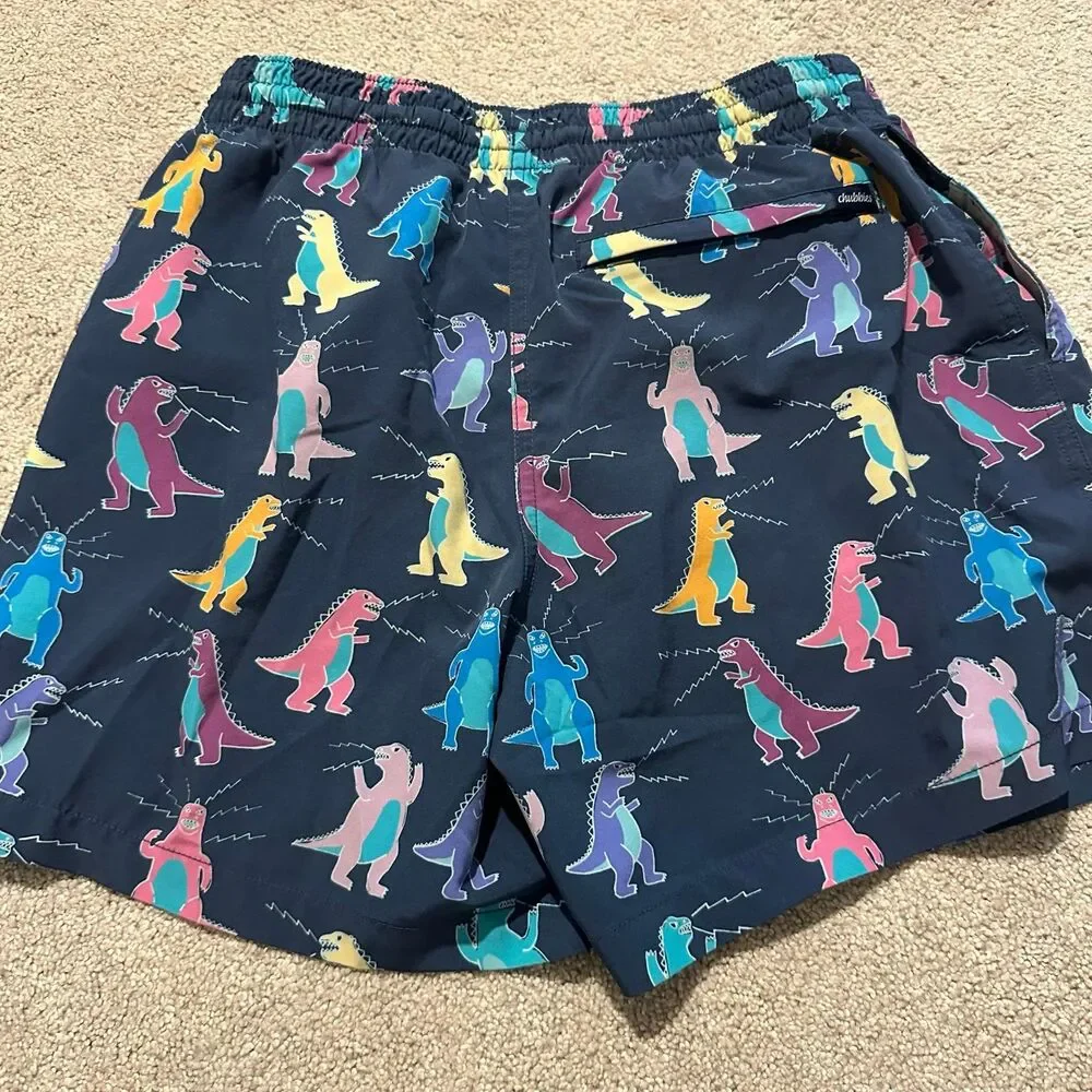 Chubbies dinosaur pattern swim trunks bathing suit men’s size small
